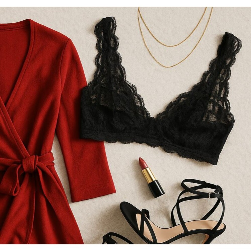 Natori Black Lace Unlined Underwire Demi Bra 32 C/D Coquette Office Siren‎